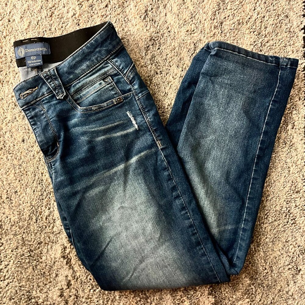 Democracy Absolution Straight Leg Jeans Womens 16 Medium Wash Blue Stretch